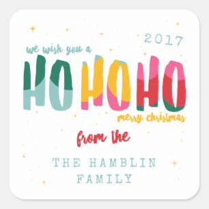 Bright Christmas Square Stickers