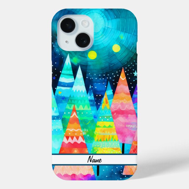 Bright Christmas Trees Case-Mate iPhone Case (Back)