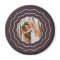 Bright Circle | Burgundy & Gold Geometric Photo