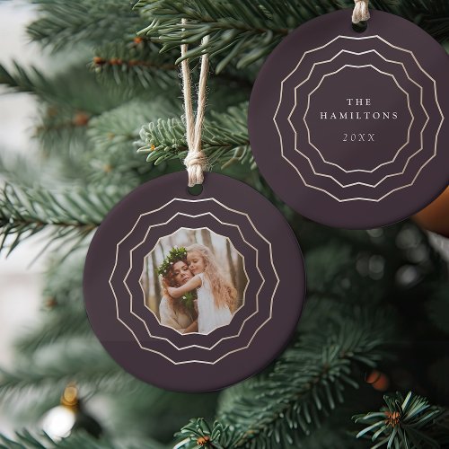 Bright Circle  Holiday Photo Ceramic Ornament