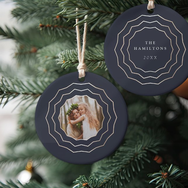 Bright Circle | Holiday Photo Ceramic Ornament (Creator Uploaded)