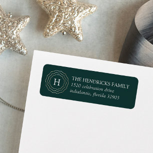 Bright Circle Monogram Return Address Label