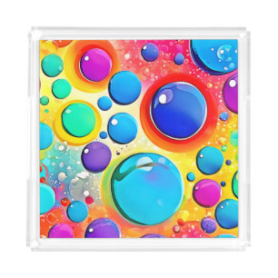 Bright Circle Pop Art Acrylic Tray