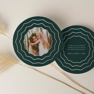 Bright Circle Round Holiday Photo Card   Hunter