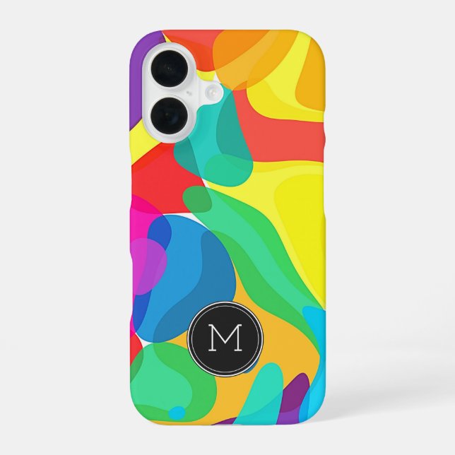 Bright Circus Colors Monogram Pattern Iphone Case (Back)