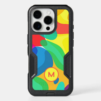 Bright Circus Colors Monogram Pattern iPhone 16 Pro Case