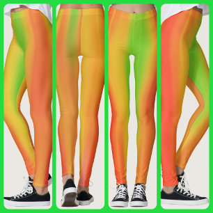 Bright Citrus Colors Orange Yellow Green Leggings