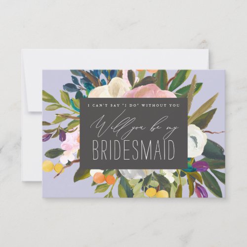Bright Citrus Flowers  Will you be my bridesmaid Invitation