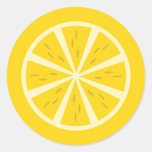 Bright Citrus Lemon Sticker Round
