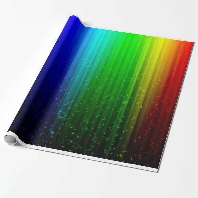 Bright & Classic Rainbow with Star Wrapping Paper (Unrolled)