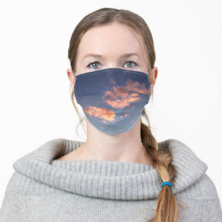 Bright Clouds Blue Ombre Sky Sunset Adult Cloth Face Mask