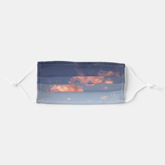 Bright Clouds Blue Ombre Sky Sunset Adult Cloth Face Mask (Front, Folded)