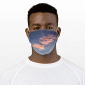 Bright Clouds Blue Ombre Sky Sunset Adult Cloth Face Mask (Worn)