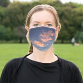 Bright Clouds Blue Ombre Sky Sunset Adult Cloth Face Mask (Outside)