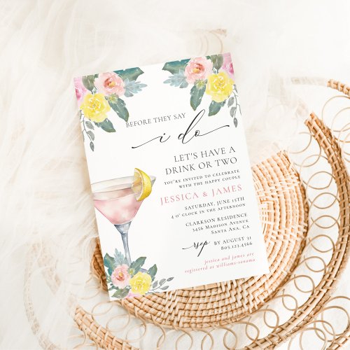 Bright Cocktail Wedding Shower Invitation