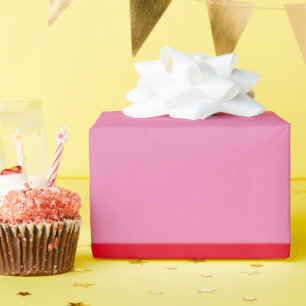 Bright Color Block Solid Stripe Pattern Pink Red Wrapping Paper