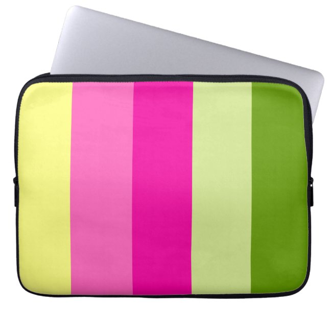 Bright Color Block Striped Laptop Case (Front)