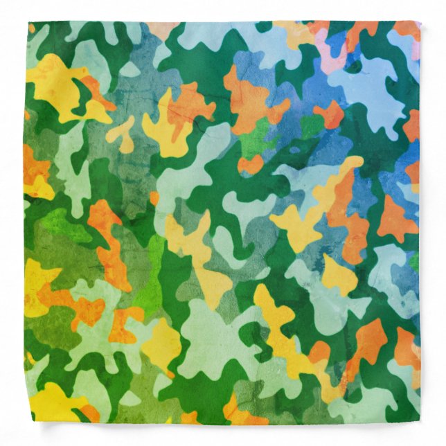 Bright Color Camo Pattern  Bandana (Front)
