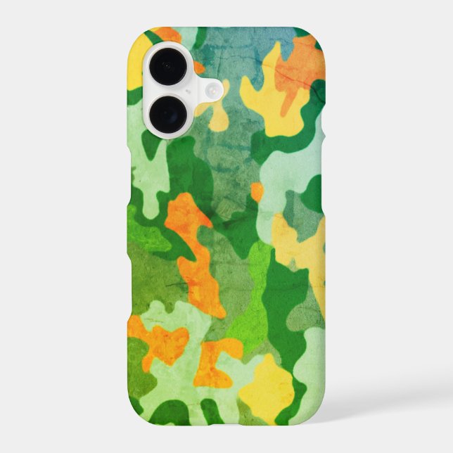 Bright Color Camo Pattern iPhone Case (Back)