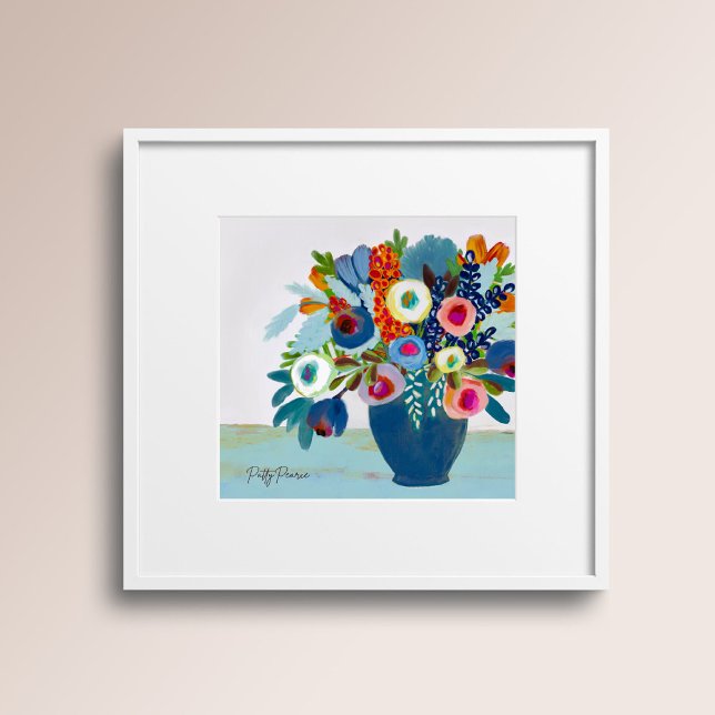 Bright Color Flowers in a Vase Poster (Creator Uploaded)