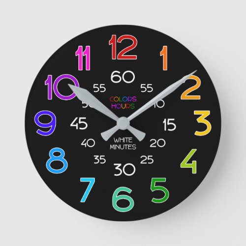 Bright Color Learn to Tell Time Classroom Clock