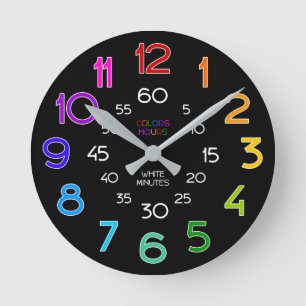 Bright Color Learn to Tell Time Classroom Clock