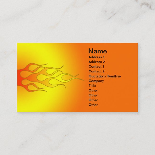 bright color racing flames business card (Front)