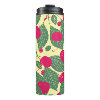 Bright color summer pattern with cherries. Illustr Thermal Tumbler