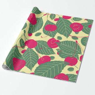 Bright color summer pattern with cherries. Illustr Wrapping Paper