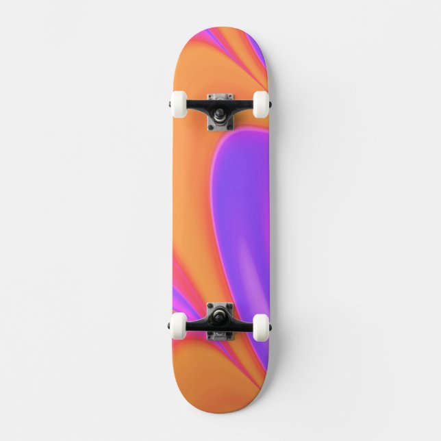Bright Color Swirl Skateboard (Front)