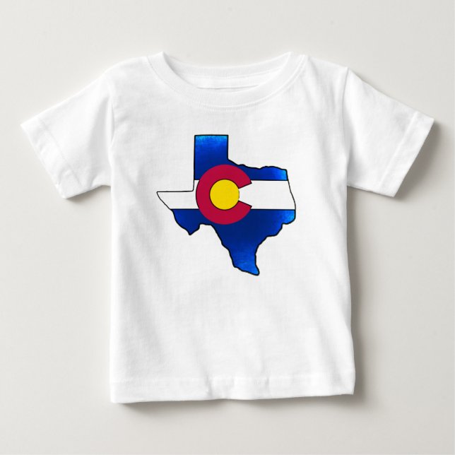 Bright Colorado flag Texas outline infant tshirt (Front)