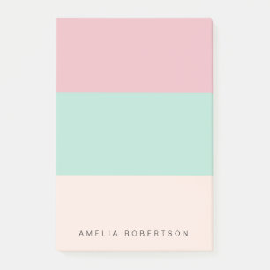Bright colorblock personalized post-it notes