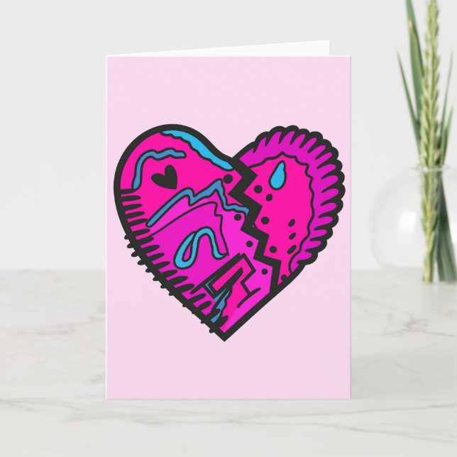 Bright Colored 80's Themed Greeting  Card (Front)