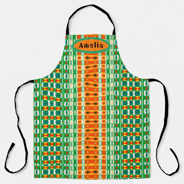 Bright Colored Abstract Pattern Apron (Front)