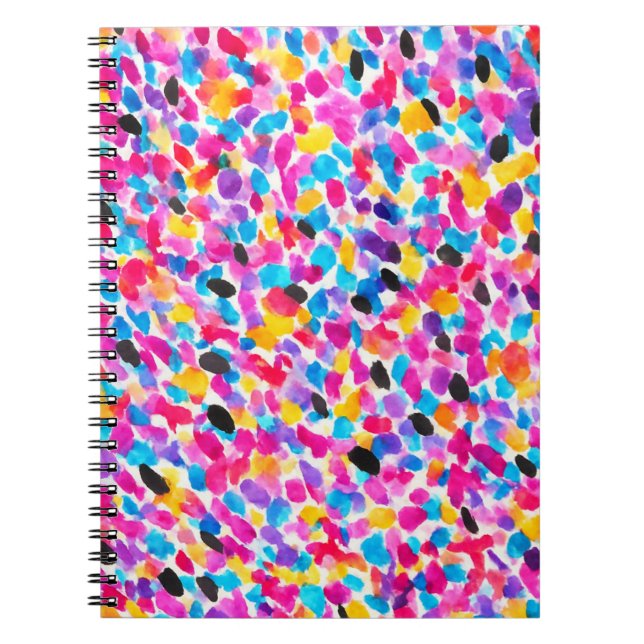 Bright Colored Abstract Watercolor  Notebook (Front)