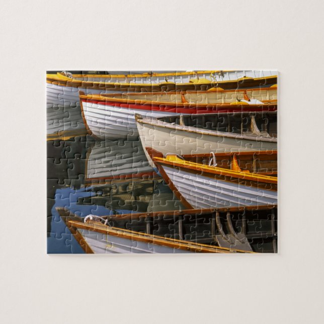 Bright colored boats at the Wooden Boat Center Jigsaw Puzzle (Horizontal)