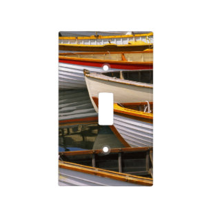 Bright colored boats at the Wooden Boat Center Light Switch Cover
