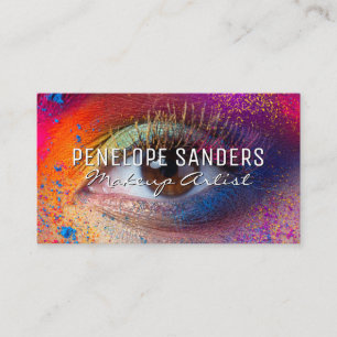Bright Colored Fashion Make Up Womans Eye Business Card