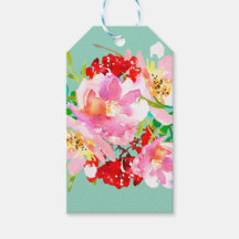 Bright Colored Floral Thank You Tags