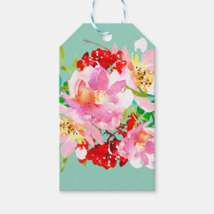 Bright Colored Floral Thank You Tags