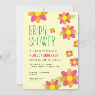 Bright Colored Flowers Bridal Shower Invitation
