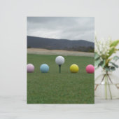 bright colored Golf Balls on a mountain (Standing Front)
