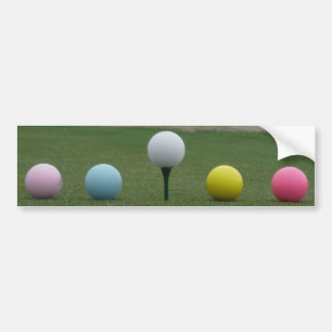 bright colored Golf Balls on a mountain Bumper Sticker