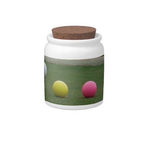 bright colored Golf Balls on a mountain Candy Jar