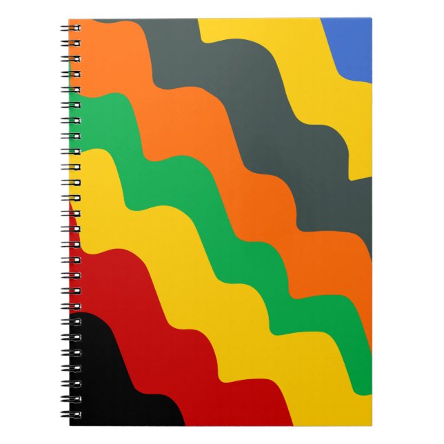 Bright colored ocean waves gradient notebook (Front)