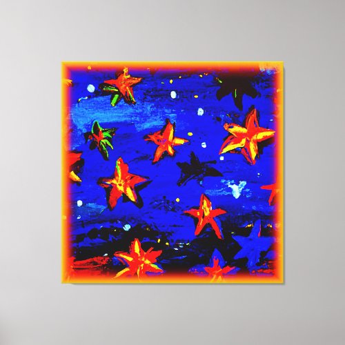 Bright Colored Orange Stars Buy Now Canvas Print