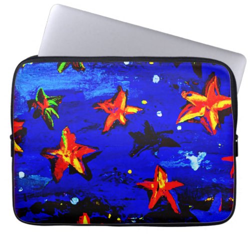 Bright Colored Orange Stars Buy Now Laptop Sleeve