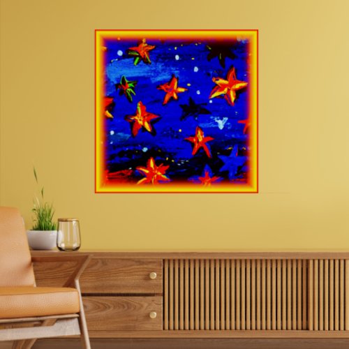 Bright Colored Orange Stars Buy Now Poster