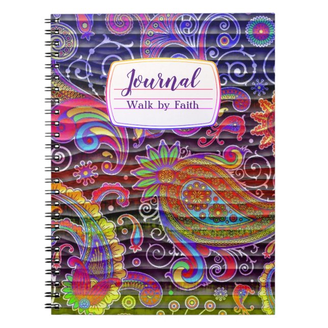 bright colored paisley wavy composition notebook (Front)