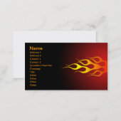 bright colored racing flames business card (Front/Back)